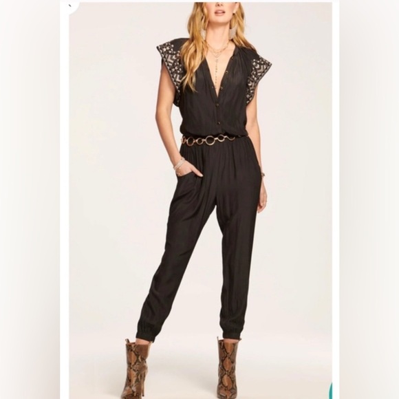 ✨RAMY BROOK-Ansley Flutter Sleeve Jumpsuit Malachite - Size Large. NWT - Picture 8 of 14